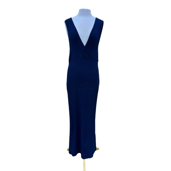 Shape FX Figure Flattering Seamless Fitted Navy Blue Maxi Sweater Dress Size XL - Picture 1 of 8